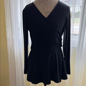 Chic Black V-Neck Women's Blouse